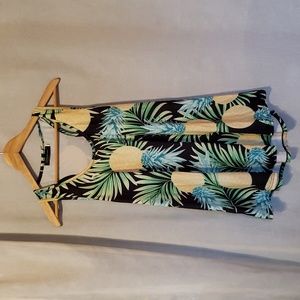 Pineapple tank top, polyester stretch loose-fitting